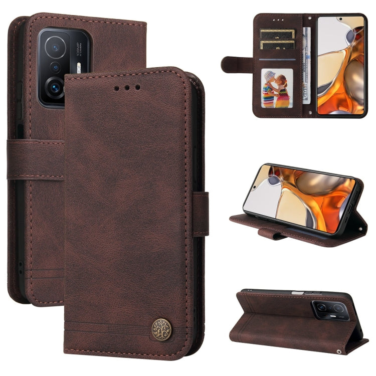 Skin Feel Life Tree Metal Button Horizontal Flip Leather Case with Holder & Card Slot & Wallet & Photo Frame & Strap, For OnePlus Nord 2 5G, For OnePlus Nord CE 5G, For OPPO Realme 7 5G / V5 5G, For Xiaomi Redmi 10, For Xiaomi Mi 11T Pro / Mi 11T      ...