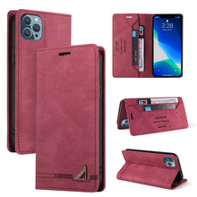 Load image into Gallery viewer, Skin Feel Anti-theft Brush Horizontal Flip Leather Case with Holder &amp; Card Slots &amp; Wallet, For iPhone 13 Pro Max, For iPhone 13 Pro, For iPhone 13, For iPhone 13 mini, For iPhone 12 Pro Max, For iPhone 12 / 12 Pro, For iPhone 12 mini                   ...