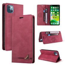 Load image into Gallery viewer, Skin Feel Anti-theft Brush Horizontal Flip Leather Case with Holder &amp; Card Slots &amp; Wallet, For iPhone 13 Pro Max, For iPhone 13 Pro, For iPhone 13, For iPhone 13 mini, For iPhone 12 Pro Max, For iPhone 12 / 12 Pro, For iPhone 12 mini                   ...