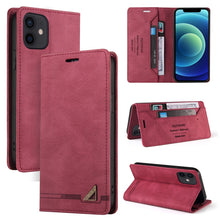 Load image into Gallery viewer, Skin Feel Anti-theft Brush Horizontal Flip Leather Case with Holder &amp; Card Slots &amp; Wallet, For iPhone 13 Pro Max, For iPhone 13 Pro, For iPhone 13, For iPhone 13 mini, For iPhone 12 Pro Max, For iPhone 12 / 12 Pro, For iPhone 12 mini                   ...