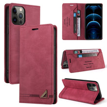 Load image into Gallery viewer, Skin Feel Anti-theft Brush Horizontal Flip Leather Case with Holder &amp; Card Slots &amp; Wallet, For iPhone 13 Pro Max, For iPhone 13 Pro, For iPhone 13, For iPhone 13 mini, For iPhone 12 Pro Max, For iPhone 12 / 12 Pro, For iPhone 12 mini                   ...