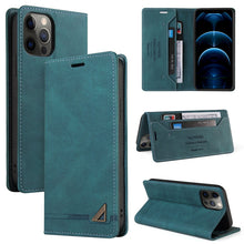 Load image into Gallery viewer, Skin Feel Anti-theft Brush Horizontal Flip Leather Case with Holder &amp; Card Slots &amp; Wallet, For iPhone 13 Pro Max, For iPhone 13 Pro, For iPhone 13, For iPhone 13 mini, For iPhone 12 Pro Max, For iPhone 12 / 12 Pro, For iPhone 12 mini                   ...