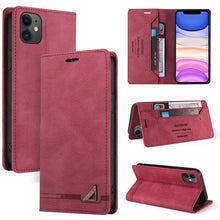 Load image into Gallery viewer, Skin Feel Anti-theft Brush Horizontal Flip Leather Case with Holder &amp; Card Slots &amp; Wallet, For iPhone 13 Pro Max, For iPhone 13 Pro, For iPhone 13, For iPhone 13 mini, For iPhone 12 Pro Max, For iPhone 12 / 12 Pro, For iPhone 12 mini                   ...