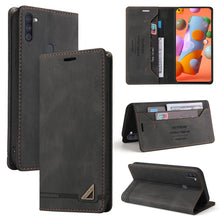 Load image into Gallery viewer, Skin Feel Anti-theft Brush Horizontal Flip Leather Case with Holder &amp; Card Slots &amp; Wallet, For Samsung Galaxy A01, For Samsung Galaxy A02, For Samsung Galaxy A02s EU Edition, For Samsung Galaxy A03s 164mm, For Samsung Galaxy A10, For Samsung Galaxy A10...