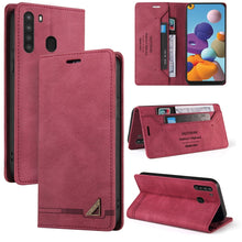 Load image into Gallery viewer, Skin Feel Anti-theft Brush Horizontal Flip Leather Case with Holder &amp; Card Slots &amp; Wallet, For Samsung Galaxy A01, For Samsung Galaxy A02, For Samsung Galaxy A02s EU Edition, For Samsung Galaxy A03s 164mm, For Samsung Galaxy A10, For Samsung Galaxy A10...