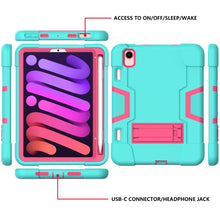 Load image into Gallery viewer, Contrast Color Robot Shockproof Silicone + PC Protective Case with Holder &amp; Pen Slot, For iPad mini 2024 / mini 6