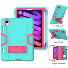 Load image into Gallery viewer, Contrast Color Robot Shockproof Silicone + PC Protective Case with Holder &amp; Pen Slot, For iPad mini 2024 / mini 6
