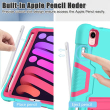 Load image into Gallery viewer, Contrast Color Robot Shockproof Silicone + PC Protective Case with Holder &amp; Pen Slot, For iPad mini 2024 / mini 6