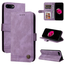 Load image into Gallery viewer, Skin Feel Life Tree Metal Button Horizontal Flip Leather Case with Holder &amp; Card Slot &amp; Wallet &amp; Photo Frame &amp; Strap, For iPhone 11 Pro Max, For iPhone SE 2022 / SE 2020 / 8 / 7, For iPhone 8 Plus / 7 Plus, For iPhone 6 / 6s, For iPhone 6 Plus / 6s Plus