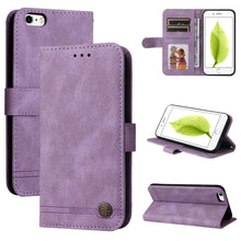 Load image into Gallery viewer, Skin Feel Life Tree Metal Button Horizontal Flip Leather Case with Holder &amp; Card Slot &amp; Wallet &amp; Photo Frame &amp; Strap, For iPhone 11 Pro Max, For iPhone SE 2022 / SE 2020 / 8 / 7, For iPhone 8 Plus / 7 Plus, For iPhone 6 / 6s, For iPhone 6 Plus / 6s Plus