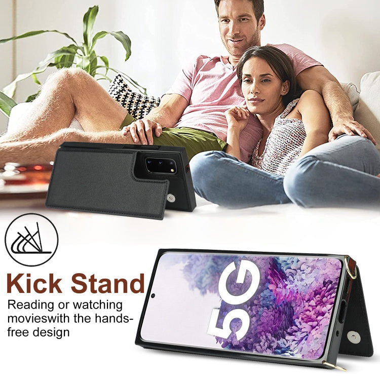 Cross-body Square Double Buckle Flip Card Bag TPU+PU Case with Card Slots & Wallet & Photo & Strap, For Samsung Galaxy Note20, For Samsung Galaxy Note20 Ultra, For Samsung Galaxy S20, For Samsung Galaxy S20 Ultra, For Samsung Galaxy S20 FE             ...