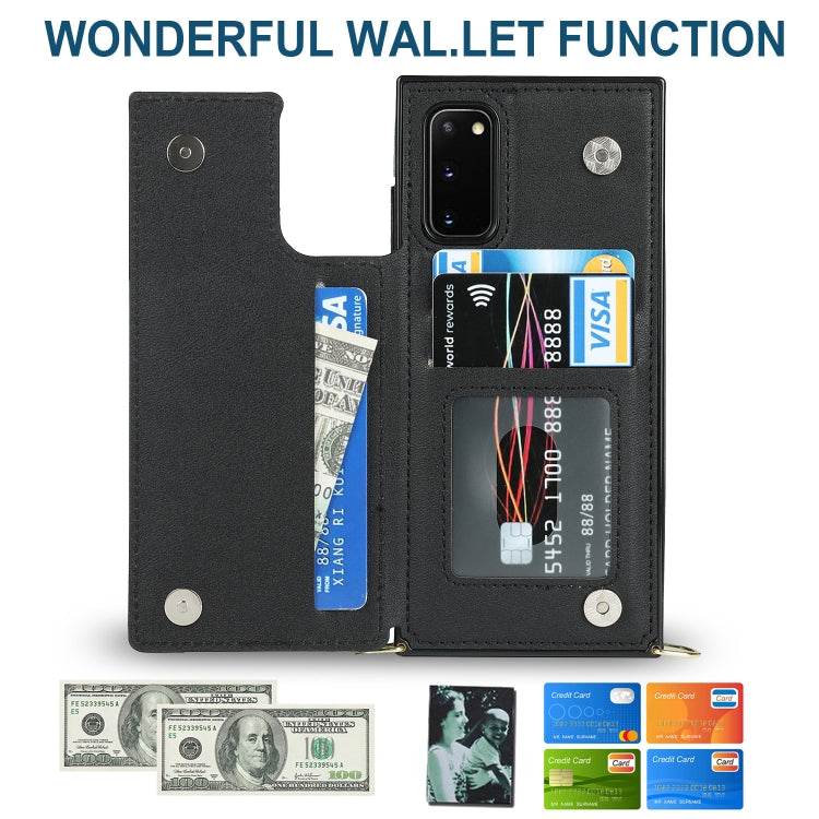 Cross-body Square Double Buckle Flip Card Bag TPU+PU Case with Card Slots & Wallet & Photo & Strap, For Samsung Galaxy Note20, For Samsung Galaxy Note20 Ultra, For Samsung Galaxy S20, For Samsung Galaxy S20 Ultra, For Samsung Galaxy S20 FE             ...