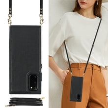 Load image into Gallery viewer, Cross-body Square Double Buckle Flip Card Bag TPU+PU Case with Card Slots &amp; Wallet &amp; Photo &amp; Strap, For Samsung Galaxy Note20, For Samsung Galaxy Note20 Ultra, For Samsung Galaxy S20, For Samsung Galaxy S20 Ultra, For Samsung Galaxy S20 FE             ...