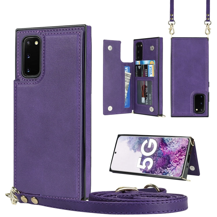 Cross-body Square Double Buckle Flip Card Bag TPU+PU Case with Card Slots & Wallet & Photo & Strap, For Samsung Galaxy Note20, For Samsung Galaxy Note20 Ultra, For Samsung Galaxy S20, For Samsung Galaxy S20 Ultra, For Samsung Galaxy S20 FE             ...