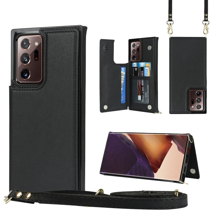 Cross-body Square Double Buckle Flip Card Bag TPU+PU Case with Card Slots & Wallet & Photo & Strap, For Samsung Galaxy Note20, For Samsung Galaxy Note20 Ultra, For Samsung Galaxy S20, For Samsung Galaxy S20 Ultra, For Samsung Galaxy S20 FE             ...