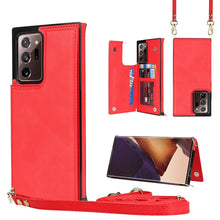 Load image into Gallery viewer, Cross-body Square Double Buckle Flip Card Bag TPU+PU Case with Card Slots &amp; Wallet &amp; Photo &amp; Strap, For Samsung Galaxy Note20, For Samsung Galaxy Note20 Ultra, For Samsung Galaxy S20, For Samsung Galaxy S20 Ultra, For Samsung Galaxy S20 FE             ...