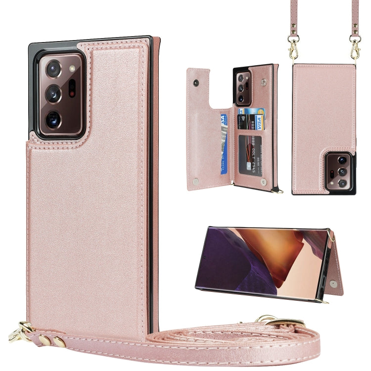 Cross-body Square Double Buckle Flip Card Bag TPU+PU Case with Card Slots & Wallet & Photo & Strap, For Samsung Galaxy Note20, For Samsung Galaxy Note20 Ultra, For Samsung Galaxy S20, For Samsung Galaxy S20 Ultra, For Samsung Galaxy S20 FE             ...