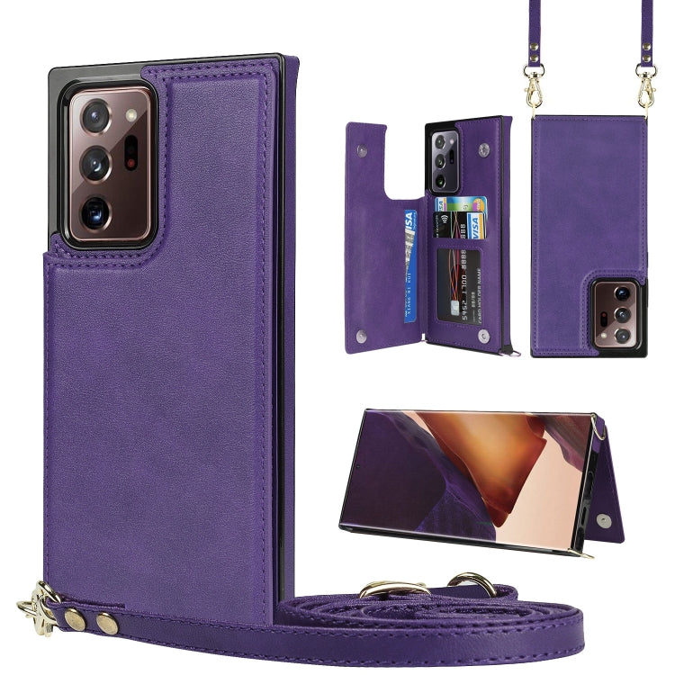 Cross-body Square Double Buckle Flip Card Bag TPU+PU Case with Card Slots & Wallet & Photo & Strap, For Samsung Galaxy Note20, For Samsung Galaxy Note20 Ultra, For Samsung Galaxy S20, For Samsung Galaxy S20 Ultra, For Samsung Galaxy S20 FE             ...