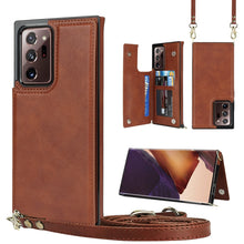 Load image into Gallery viewer, Cross-body Square Double Buckle Flip Card Bag TPU+PU Case with Card Slots &amp; Wallet &amp; Photo &amp; Strap, For Samsung Galaxy Note20, For Samsung Galaxy Note20 Ultra, For Samsung Galaxy S20, For Samsung Galaxy S20 Ultra, For Samsung Galaxy S20 FE             ...