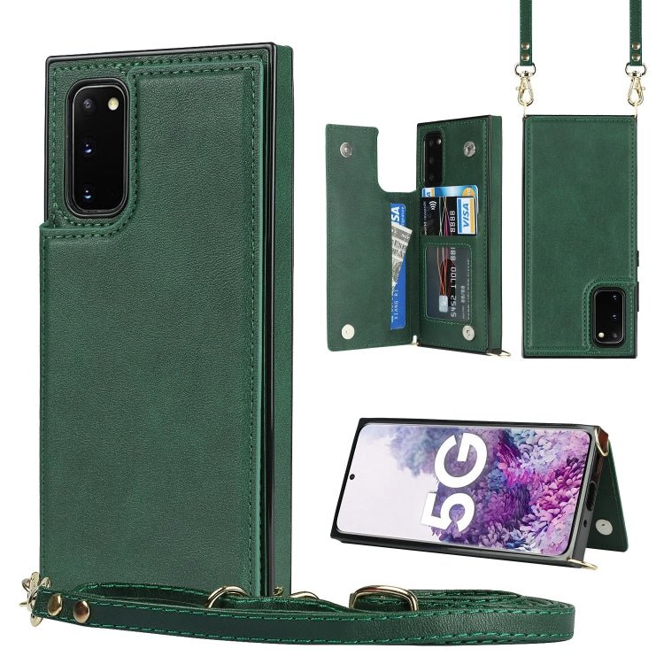 Cross-body Square Double Buckle Flip Card Bag TPU+PU Case with Card Slots & Wallet & Photo & Strap, For Samsung Galaxy Note20, For Samsung Galaxy Note20 Ultra, For Samsung Galaxy S20, For Samsung Galaxy S20 Ultra, For Samsung Galaxy S20 FE             ...