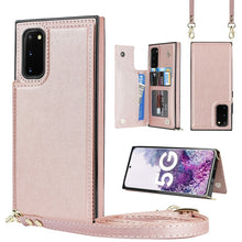 Load image into Gallery viewer, Cross-body Square Double Buckle Flip Card Bag TPU+PU Case with Card Slots &amp; Wallet &amp; Photo &amp; Strap, For Samsung Galaxy Note20, For Samsung Galaxy Note20 Ultra, For Samsung Galaxy S20, For Samsung Galaxy S20 Ultra, For Samsung Galaxy S20 FE             ...