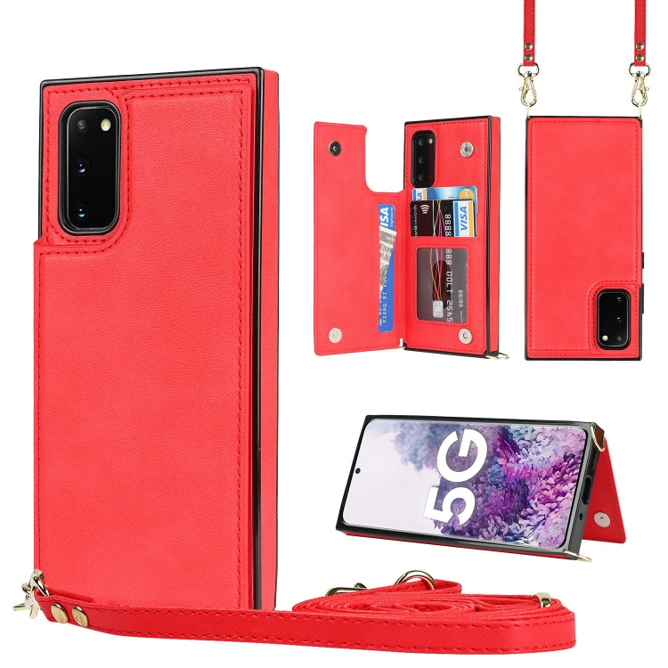 Cross-body Square Double Buckle Flip Card Bag TPU+PU Case with Card Slots & Wallet & Photo & Strap, For Samsung Galaxy Note20, For Samsung Galaxy Note20 Ultra, For Samsung Galaxy S20, For Samsung Galaxy S20 Ultra, For Samsung Galaxy S20 FE             ...