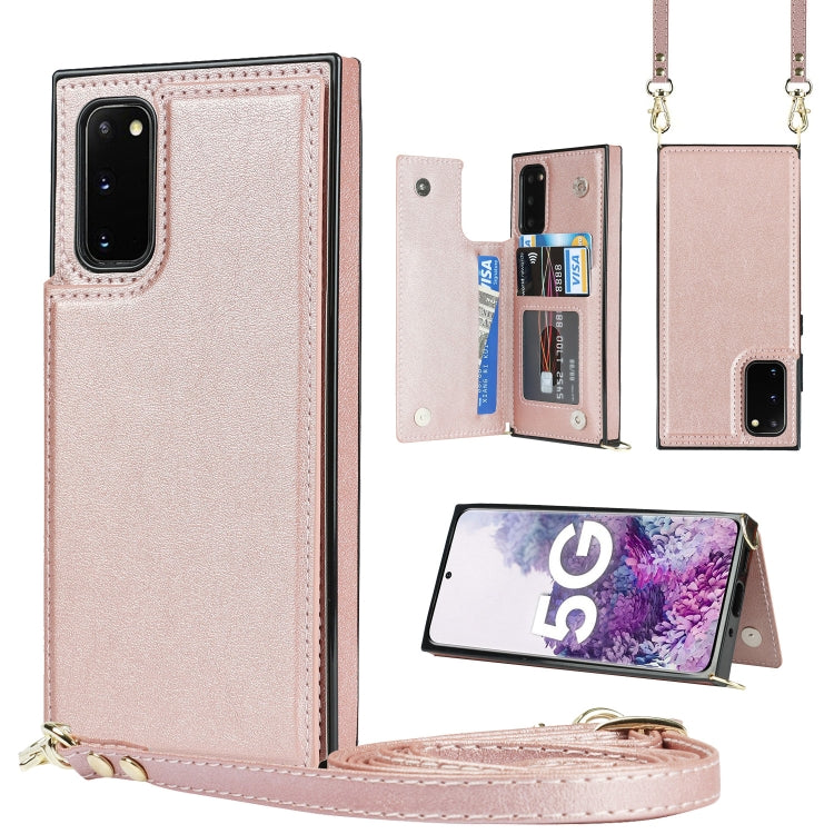 Cross-body Square Double Buckle Flip Card Bag TPU+PU Case with Card Slots & Wallet & Photo & Strap, For Samsung Galaxy Note20, For Samsung Galaxy Note20 Ultra, For Samsung Galaxy S20, For Samsung Galaxy S20 Ultra, For Samsung Galaxy S20 FE             ...