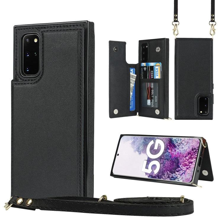 Cross-body Square Double Buckle Flip Card Bag TPU+PU Case with Card Slots & Wallet & Photo & Strap, For Samsung Galaxy Note20, For Samsung Galaxy Note20 Ultra, For Samsung Galaxy S20, For Samsung Galaxy S20 Ultra, For Samsung Galaxy S20 FE             ...