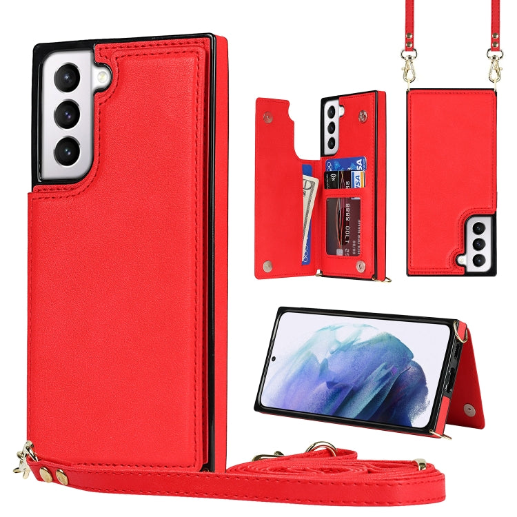 Cross-body Square Double Buckle Flip Card Bag TPU+PU Case with Card Slots & Wallet & Photo & Strap, For Samsung Galaxy Note20, For Samsung Galaxy Note20 Ultra, For Samsung Galaxy S20, For Samsung Galaxy S20 Ultra, For Samsung Galaxy S20 FE             ...