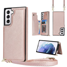 Load image into Gallery viewer, Cross-body Square Double Buckle Flip Card Bag TPU+PU Case with Card Slots &amp; Wallet &amp; Photo &amp; Strap, For Samsung Galaxy Note20, For Samsung Galaxy Note20 Ultra, For Samsung Galaxy S20, For Samsung Galaxy S20 Ultra, For Samsung Galaxy S20 FE             ...