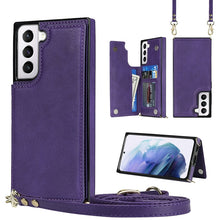 Load image into Gallery viewer, Cross-body Square Double Buckle Flip Card Bag TPU+PU Case with Card Slots &amp; Wallet &amp; Photo &amp; Strap, For Samsung Galaxy Note20, For Samsung Galaxy Note20 Ultra, For Samsung Galaxy S20, For Samsung Galaxy S20 Ultra, For Samsung Galaxy S20 FE             ...
