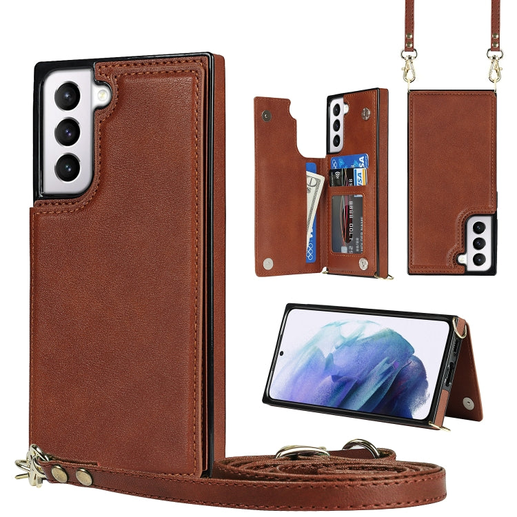 Cross-body Square Double Buckle Flip Card Bag TPU+PU Case with Card Slots & Wallet & Photo & Strap, For Samsung Galaxy Note20, For Samsung Galaxy Note20 Ultra, For Samsung Galaxy S20, For Samsung Galaxy S20 Ultra, For Samsung Galaxy S20 FE             ...
