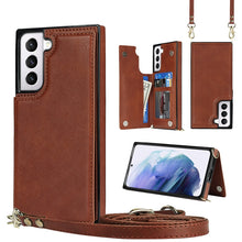 Load image into Gallery viewer, Cross-body Square Double Buckle Flip Card Bag TPU+PU Case with Card Slots &amp; Wallet &amp; Photo &amp; Strap, For Samsung Galaxy Note20, For Samsung Galaxy Note20 Ultra, For Samsung Galaxy S20, For Samsung Galaxy S20 Ultra, For Samsung Galaxy S20 FE             ...