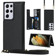 Load image into Gallery viewer, Cross-body Square Double Buckle Flip Card Bag TPU+PU Case with Card Slots &amp; Wallet &amp; Photo &amp; Strap, For Samsung Galaxy Note20, For Samsung Galaxy Note20 Ultra, For Samsung Galaxy S20, For Samsung Galaxy S20 Ultra, For Samsung Galaxy S20 FE             ...