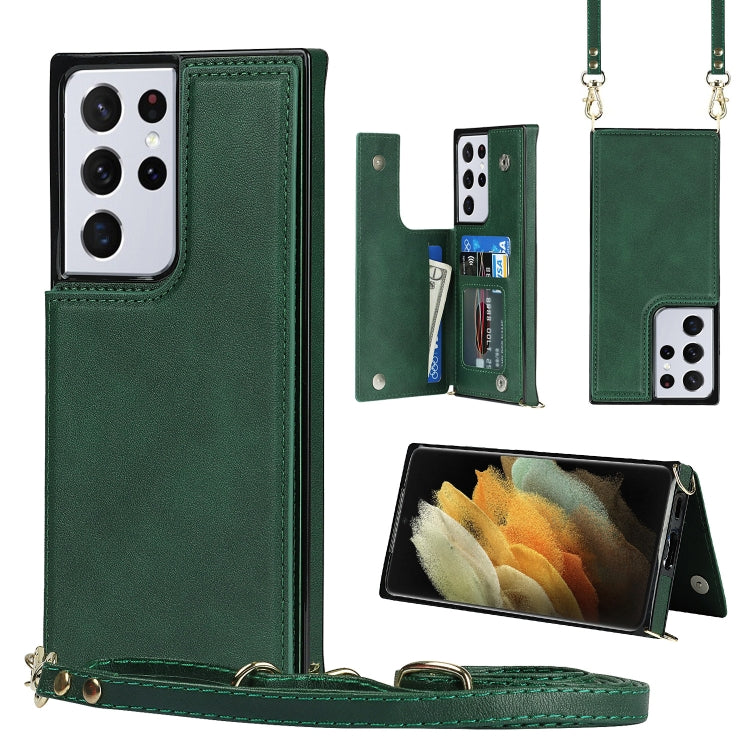Cross-body Square Double Buckle Flip Card Bag TPU+PU Case with Card Slots & Wallet & Photo & Strap, For Samsung Galaxy Note20, For Samsung Galaxy Note20 Ultra, For Samsung Galaxy S20, For Samsung Galaxy S20 Ultra, For Samsung Galaxy S20 FE             ...