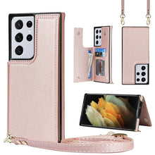 Load image into Gallery viewer, Cross-body Square Double Buckle Flip Card Bag TPU+PU Case with Card Slots &amp; Wallet &amp; Photo &amp; Strap, For Samsung Galaxy Note20, For Samsung Galaxy Note20 Ultra, For Samsung Galaxy S20, For Samsung Galaxy S20 Ultra, For Samsung Galaxy S20 FE             ...