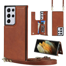 Load image into Gallery viewer, Cross-body Square Double Buckle Flip Card Bag TPU+PU Case with Card Slots &amp; Wallet &amp; Photo &amp; Strap, For Samsung Galaxy Note20, For Samsung Galaxy Note20 Ultra, For Samsung Galaxy S20, For Samsung Galaxy S20 Ultra, For Samsung Galaxy S20 FE             ...