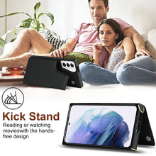 Load image into Gallery viewer, Cross-body Square Double Buckle Flip Card Bag TPU+PU Case with Card Slots &amp; Wallet &amp; Photo &amp; Strap, For Samsung Galaxy S21+ 5G