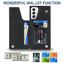 Load image into Gallery viewer, Cross-body Square Double Buckle Flip Card Bag TPU+PU Case with Card Slots &amp; Wallet &amp; Photo &amp; Strap, For Samsung Galaxy S21+ 5G