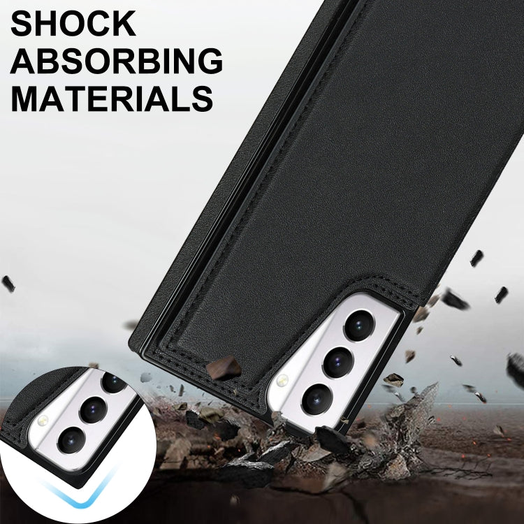 Cross-body Square Double Buckle Flip Card Bag TPU+PU Case with Card Slots & Wallet & Photo & Strap, For Samsung Galaxy S21+ 5G