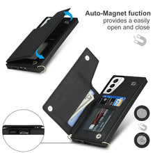 Load image into Gallery viewer, Cross-body Square Double Buckle Flip Card Bag TPU+PU Case with Card Slots &amp; Wallet &amp; Photo &amp; Strap, For Samsung Galaxy S21+ 5G