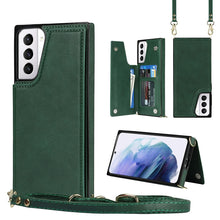 Load image into Gallery viewer, Cross-body Square Double Buckle Flip Card Bag TPU+PU Case with Card Slots &amp; Wallet &amp; Photo &amp; Strap, For Samsung Galaxy S21+ 5G