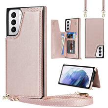 Load image into Gallery viewer, Cross-body Square Double Buckle Flip Card Bag TPU+PU Case with Card Slots &amp; Wallet &amp; Photo &amp; Strap, For Samsung Galaxy S21+ 5G