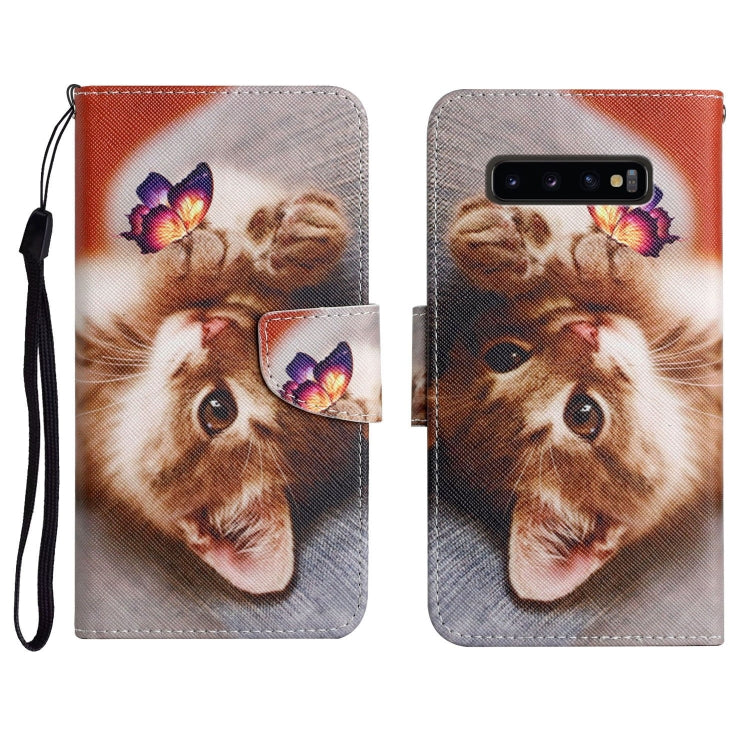 Painted Pattern Horizontal Flip Leather Case with Holder & Card Slot & Wallet, For Samsung Galaxy S10, For Samsung Galaxy S10+
