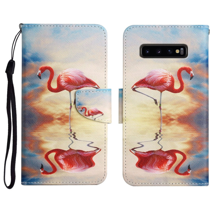 Painted Pattern Horizontal Flip Leather Case with Holder & Card Slot & Wallet, For Samsung Galaxy S10, For Samsung Galaxy S10+