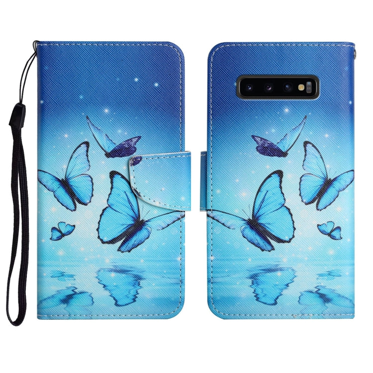 Painted Pattern Horizontal Flip Leather Case with Holder & Card Slot & Wallet, For Samsung Galaxy S10, For Samsung Galaxy S10+