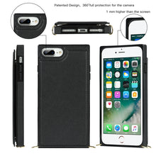 Load image into Gallery viewer, Cross-body Square Double Buckle Flip Card Bag TPU+PU Case with Card Slots &amp; Wallet &amp; Photo &amp; Strap, For iPhone 8 Plus / 7 Plus, For iPhone SE 2022 / SE 2020 / 8 / 7, For iPhone 11, For iPhone 11 Pro, For iPhone 11 Pro Max, For iPhone 12 mini           ...