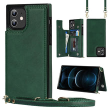 Load image into Gallery viewer, Cross-body Square Double Buckle Flip Card Bag TPU+PU Case with Card Slots &amp; Wallet &amp; Photo &amp; Strap, For iPhone 8 Plus / 7 Plus, For iPhone SE 2022 / SE 2020 / 8 / 7, For iPhone 11, For iPhone 11 Pro, For iPhone 11 Pro Max, For iPhone 12 mini           ...