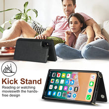 Load image into Gallery viewer, Cross-body Square Double Buckle Flip Card Bag TPU+PU Case with Card Slots &amp; Wallet &amp; Photo &amp; Strap, For iPhone XS / X, For iPhone XS Max, For iPhone XR