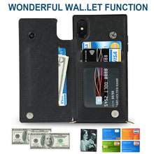 Load image into Gallery viewer, Cross-body Square Double Buckle Flip Card Bag TPU+PU Case with Card Slots &amp; Wallet &amp; Photo &amp; Strap, For iPhone XS / X, For iPhone XS Max, For iPhone XR